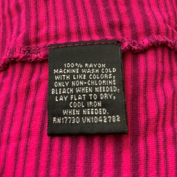 Mossimo M Knit Tunic Top Magenta Pink Purple Narrow Stripes Sleeveless Summer - Picture 6 of 7